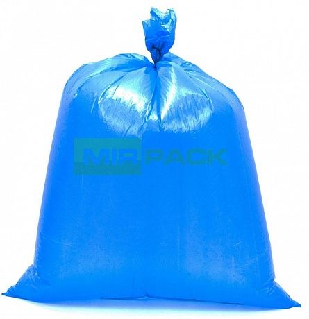 Мешки для мусора 180 литров, 25 мкм, синие ПВД, в рулоне 10 штук, 93x110 см Стандарт 2 слоя - Вид 3