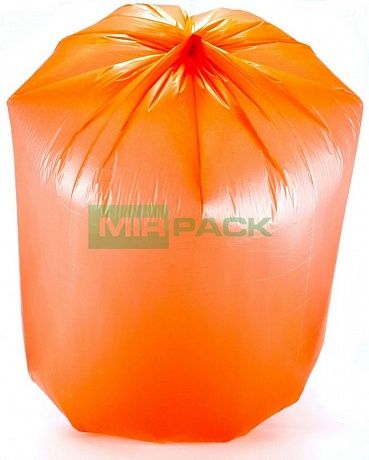 Мешки для мусора 120 л, 18 мкм, упак 10 шт. оранжевые, ПСД, максимальную грузоподъемность 20 кг - Вид 2