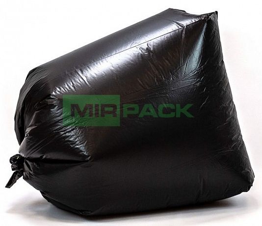 Мешки для мусора 240 литров, 50 мкм в пачках 100 шт ПВД черные - Вид 1