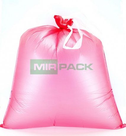 Мешки для мусора с завязками 60 литров, 15 мкм, 10 шт. ПНД, красные, VIP - Вид 4